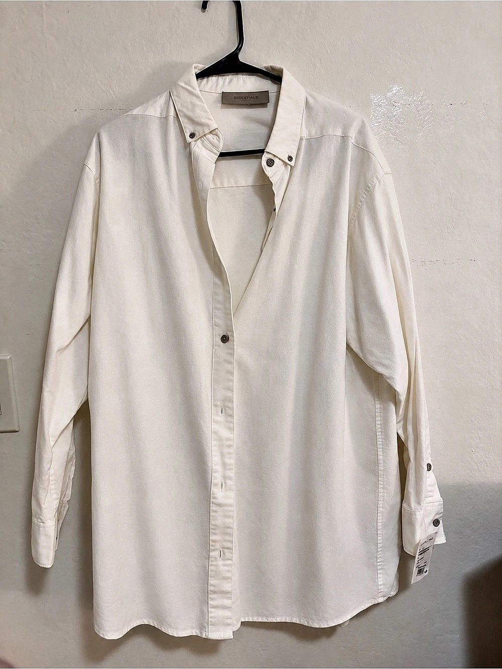 ESSENTIALS Ivory Oversized Button Down Shirt NWT